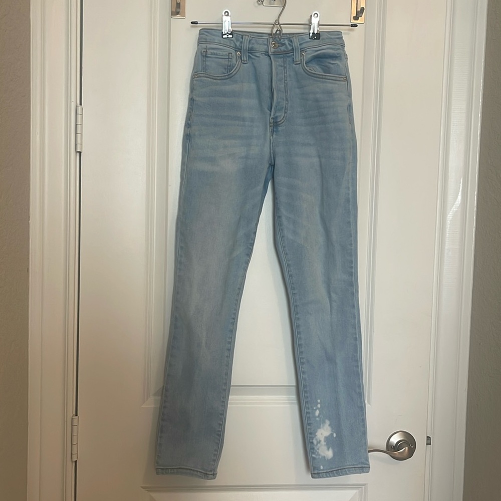Forever 21, size 24 jeans, bleached, blue, straight leg